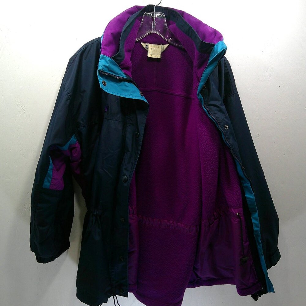 Columbia Vintage 90’s Preppy Ski Jacket Longs Peak Size M | Navy Purple Teal - Picture 5 of 12